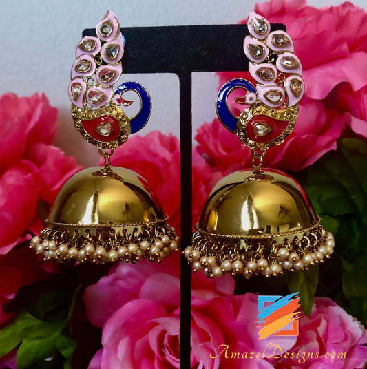 Extremely Lightweight High Quality Morni Jhumkas