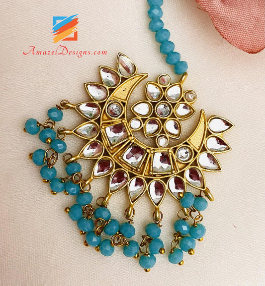 Feerozi Kundan Jhumki Earrings Tikka Set