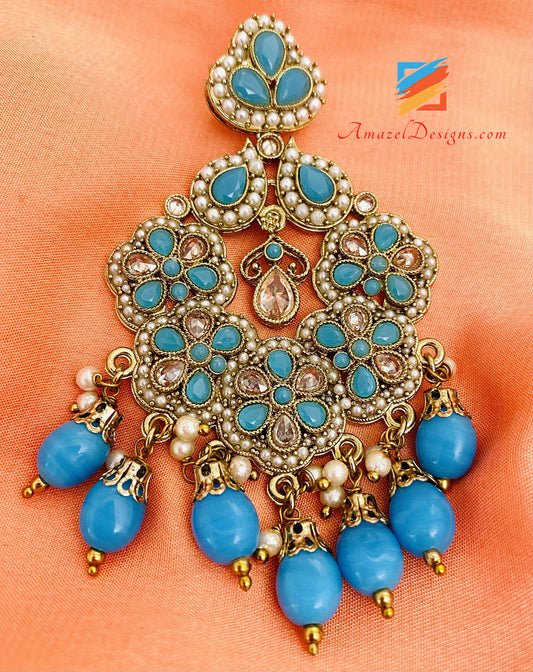 Feerozi Polki Earrings Tikka Set