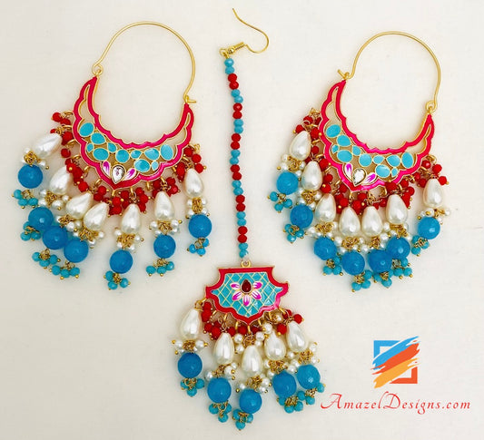 Meenakari Feerozi Waliyaan Lightweight with Tikka Set