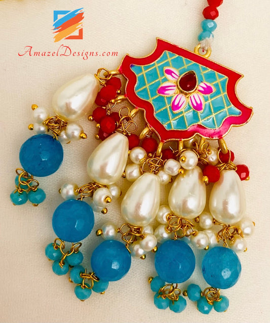 Meenakari Feerozi Waliyaan Lightweight with Tikka Set