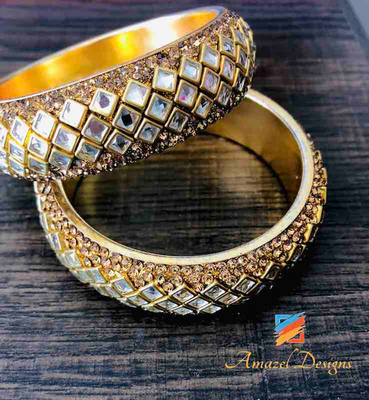 Golden Kundan Kada Bangle