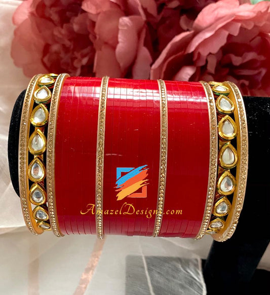 Golden Bangle Kundan Choorah