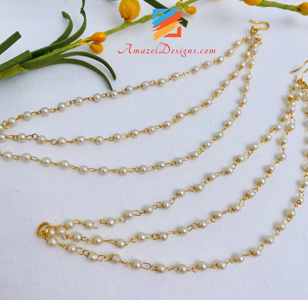 Golden Beads 3 Layers Sahara Ear Chain