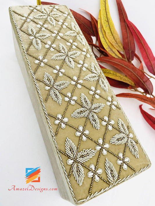 Golden Dabka Pearl Moti Choora Bangle Box