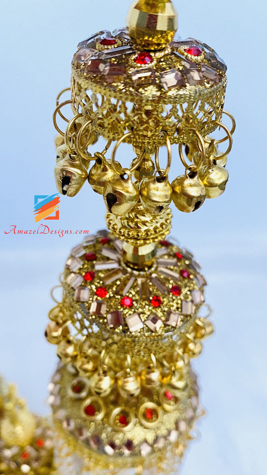 Golden Kaleere with Red and Copper Stones