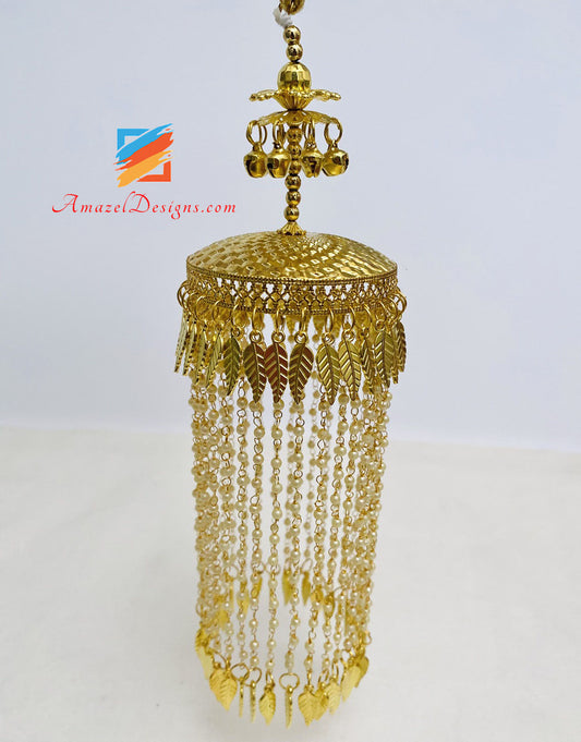 Golden Kaleere With Hanging Tiny Beads And Patiyaan