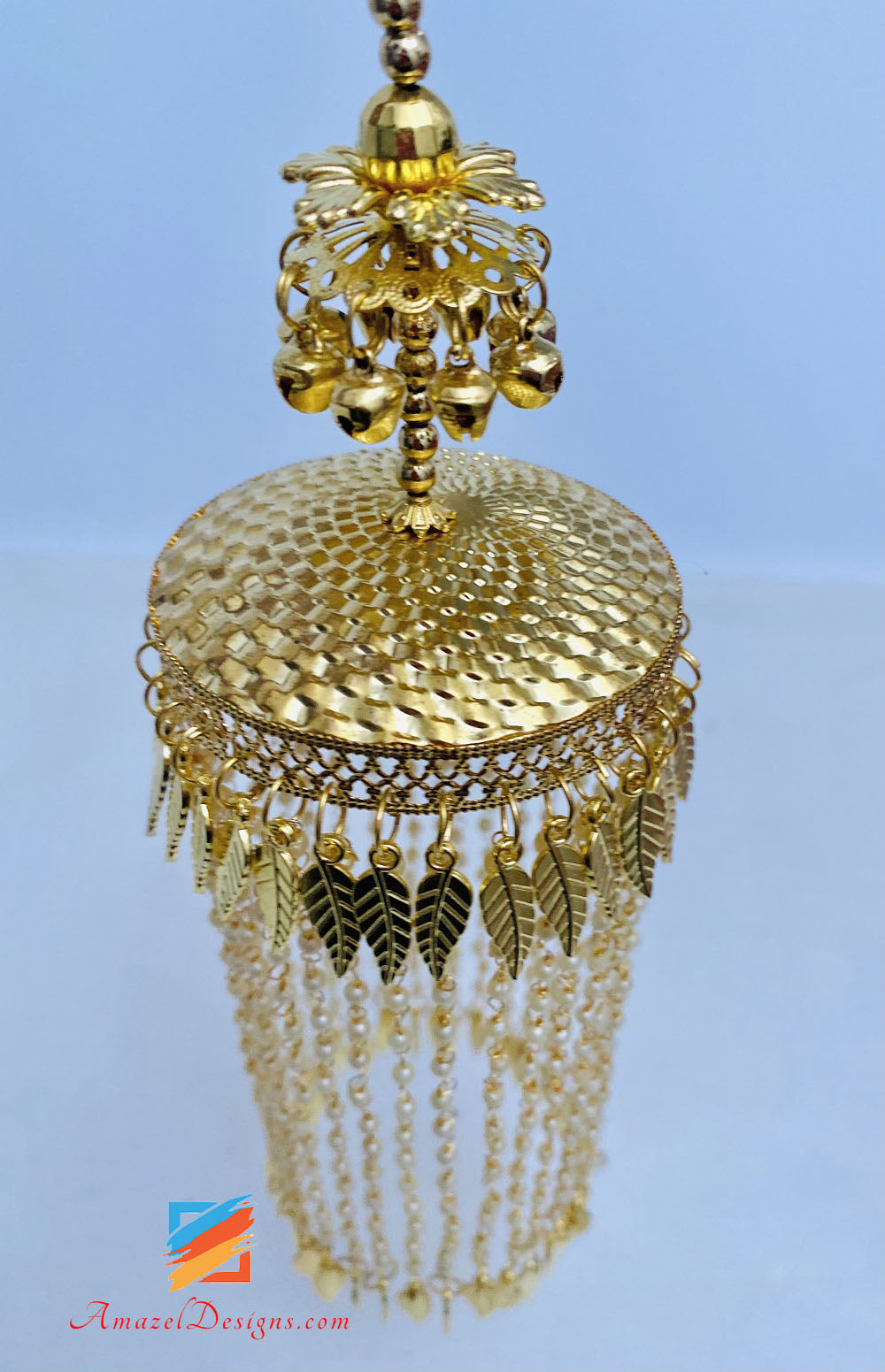 Golden Kaleere With Hanging Tiny Beads And Patiyaan