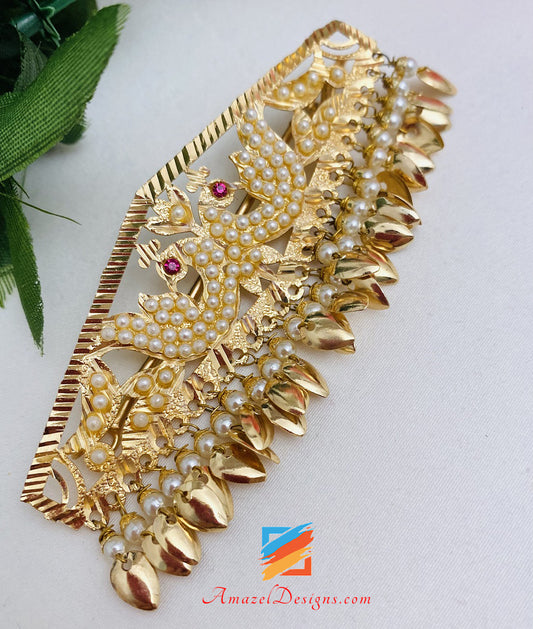 Golden Morni Traditional Pippal Patti Jadau Clip