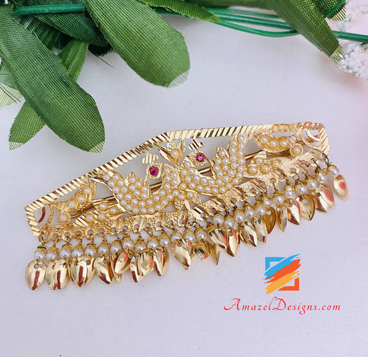 Golden Morni Traditional Pippal Patti Jadau Clip