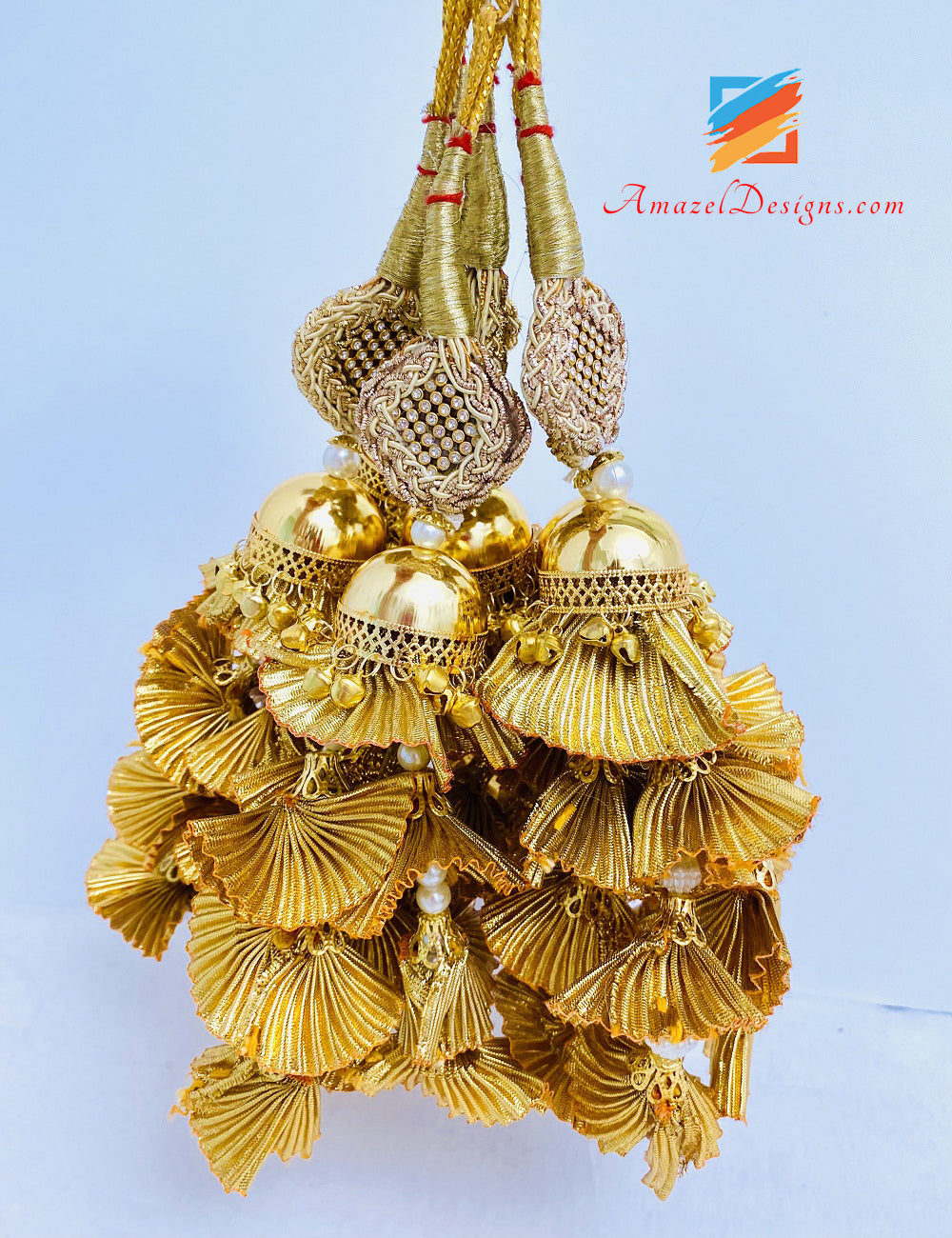 Golden Pakhi Ghungroo Crystal Paranda