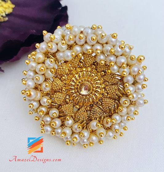Golden Pearly Ring