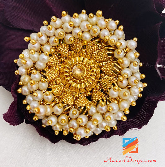 Golden Pearly Ring