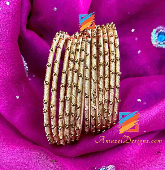 Silk Thread Bangles - Multiple Colours