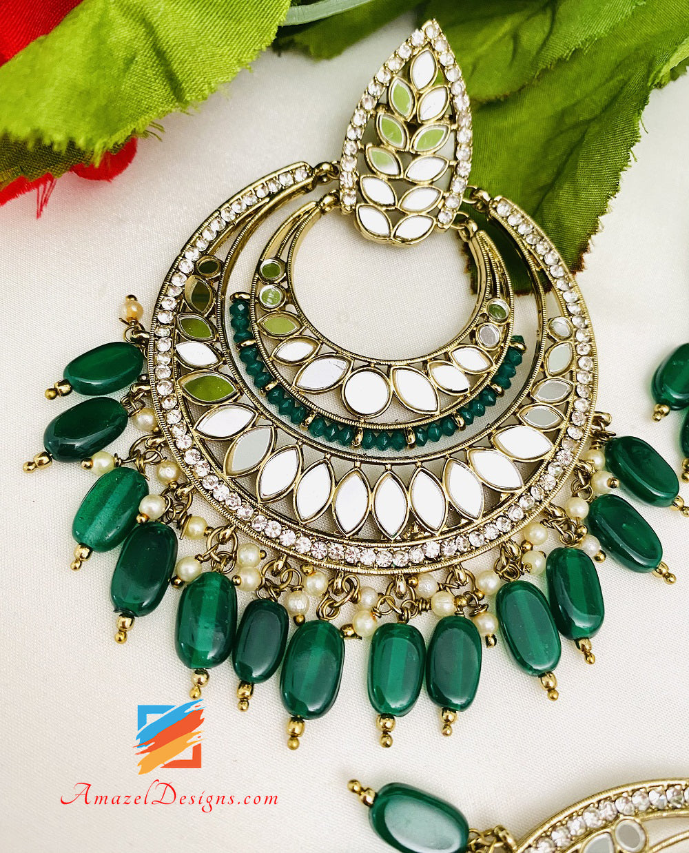 Rhea sunshine pastel green earrings – IndiAura Mode
