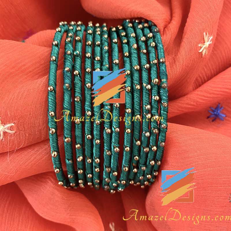 SILK Thread BANGLES in bright colors for CEREMONIAL use - Indian Festivals  | eBay