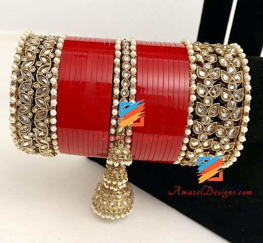 Braccialetti di perle 3D Polki Jhumki di alta qualità Churra 