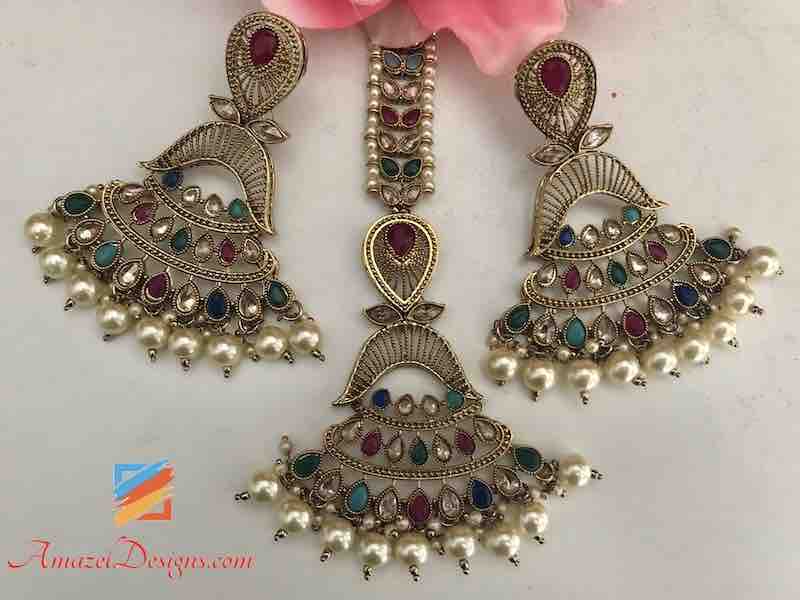 Indian Tikka Jewelry Multicolor