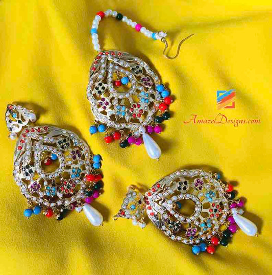 Set Tikka con orecchini multicolore Jadau