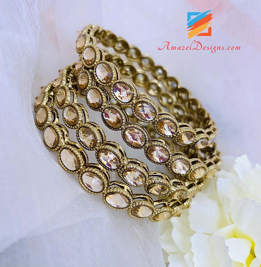 Champagne Polki Bangles