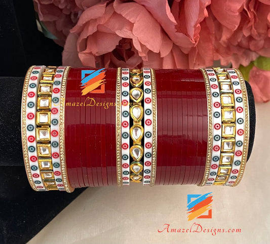 Kundan Chooda Traditionelle Bindi-Armreifen 