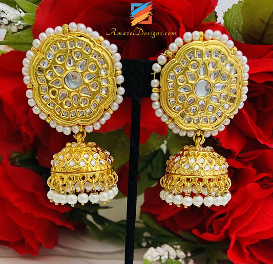 Set Kundan Golden Jhumki Tikka