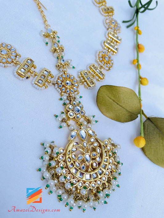 Kundan Golden Sheeshphool(Head Band) Tikka
