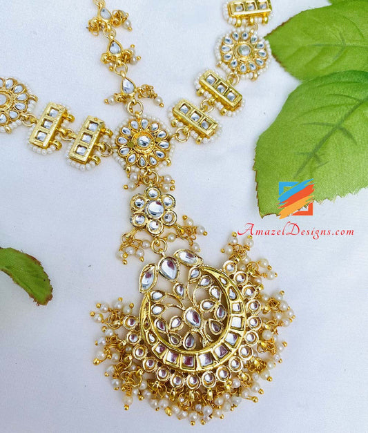 Kundan Golden Sheeshphool (Kopfband) Tikka 