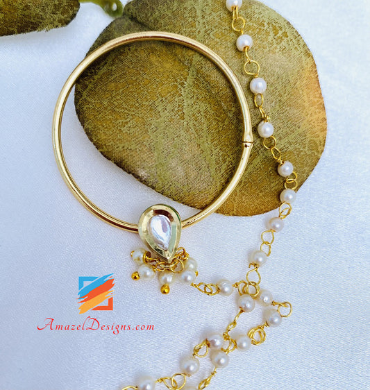 Kundan Golden Small Non Pierced Nath