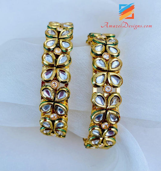 Kundan Stone Flower Kada