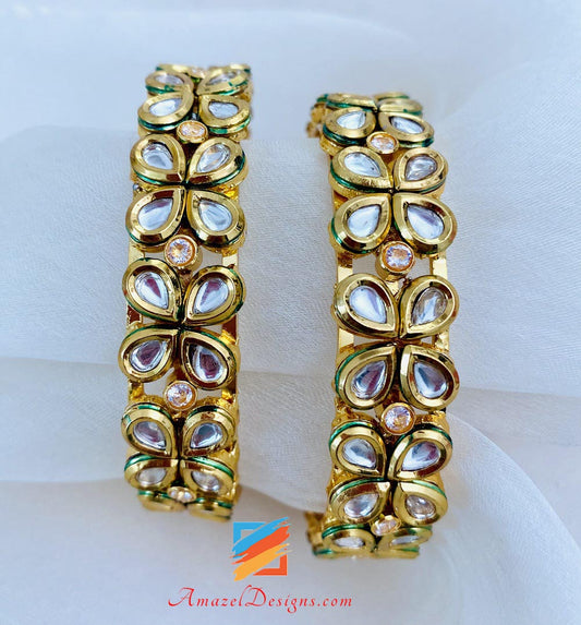 Kundan Stone Flower Kada