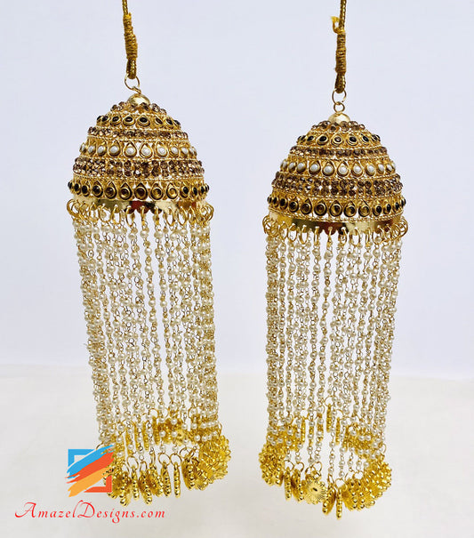 Kundan Kaleerey With Hanging Layers Of Beads