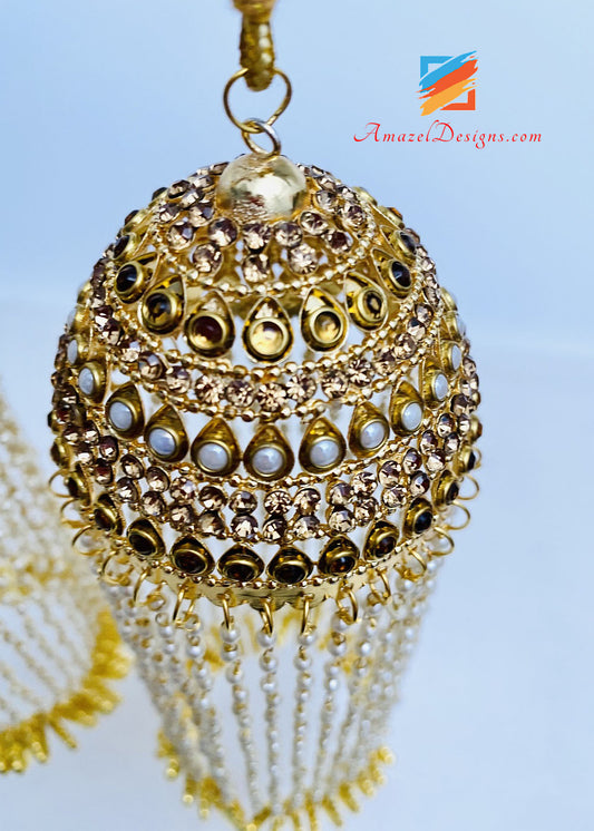 Kundan Kaleerey With Hanging Layers Of Beads