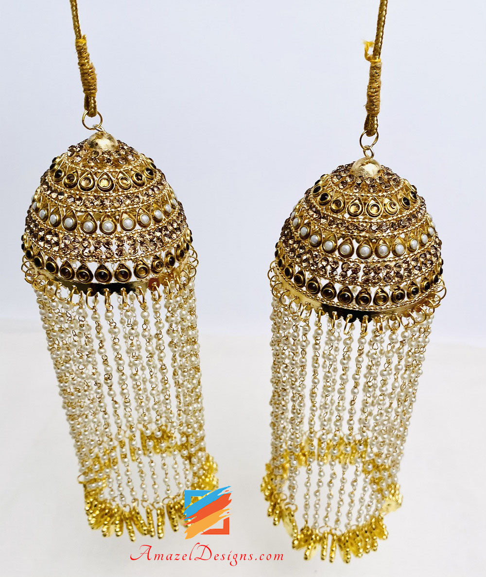 Kundan Kaleerey With Hanging Layers Of Beads