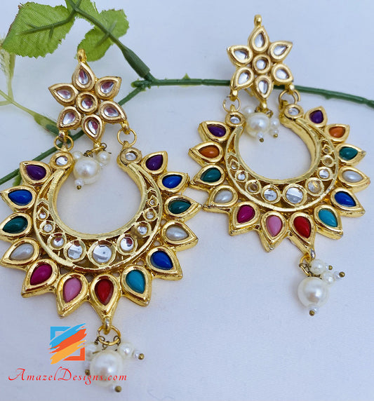 Kundan orecchini multicolori