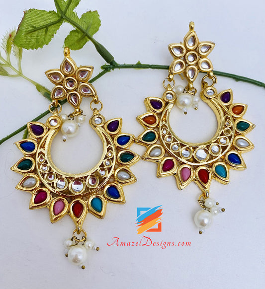 Kundan orecchini multicolori