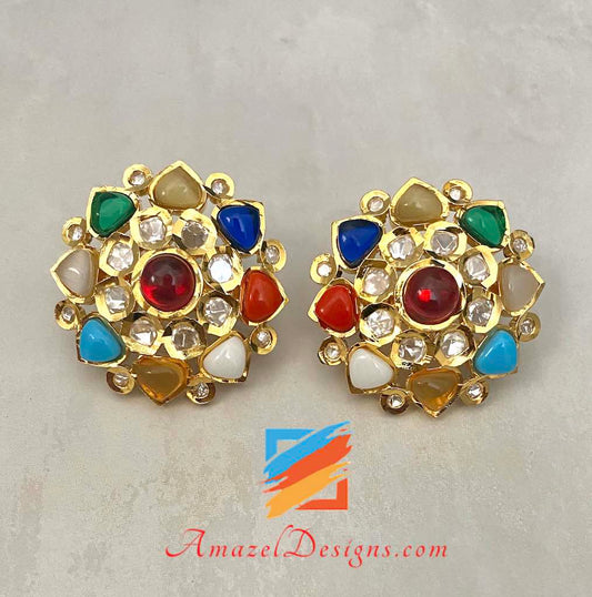 High Quality Kundan Studs Earrings