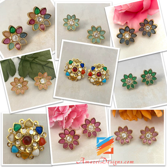 High Quality Kundan Studs Earrings