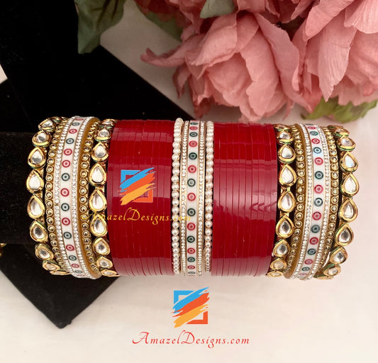 Kundan and Beads Bangles Churra