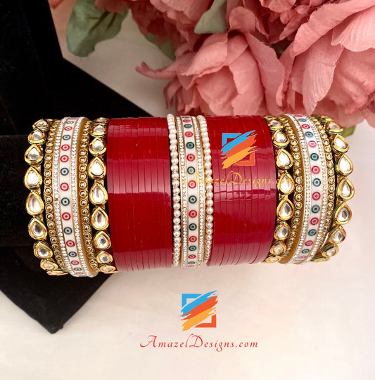 Kundan and Beads Bangles Churra