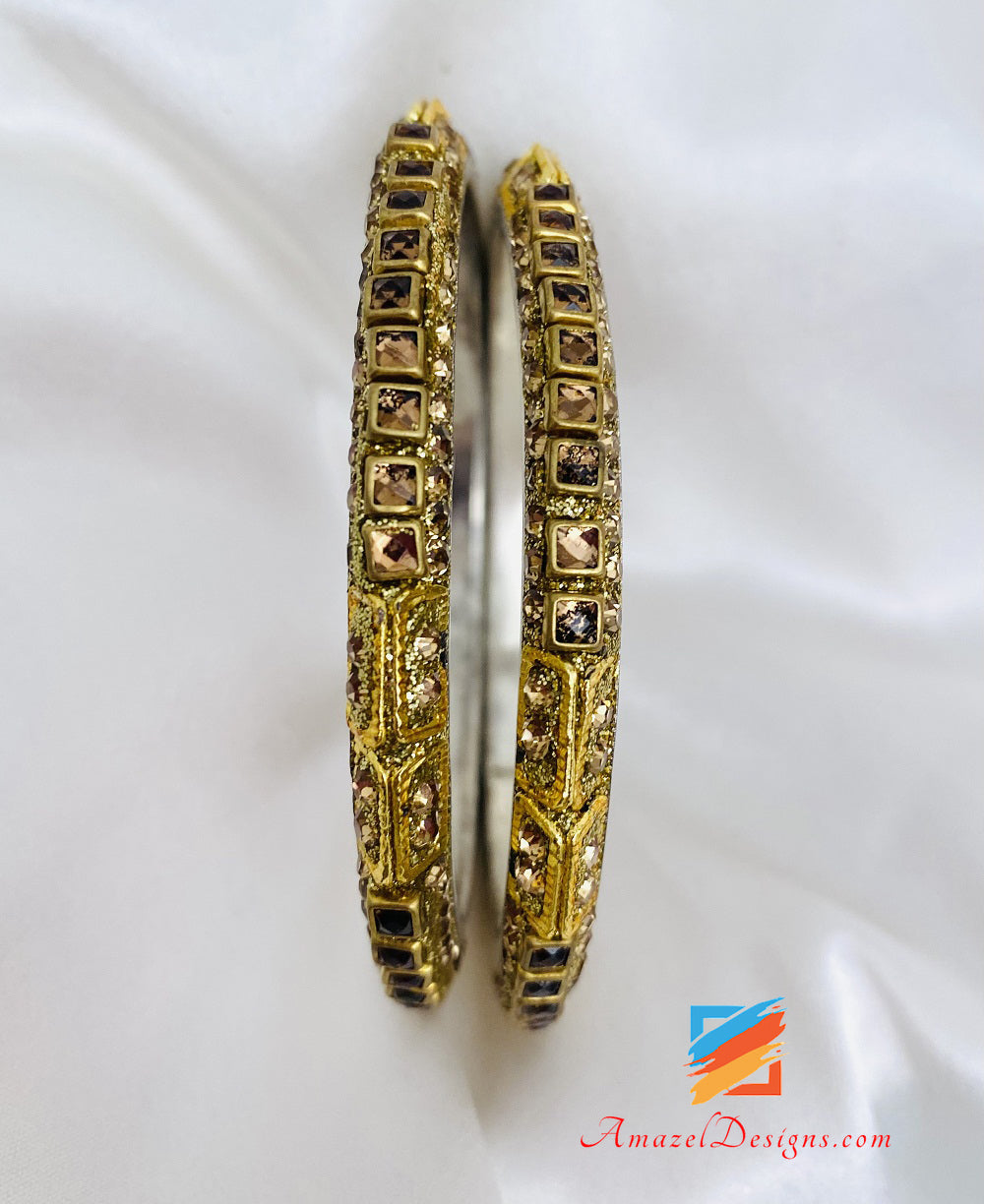 Kundan and Stone Bangle Golden Touch
