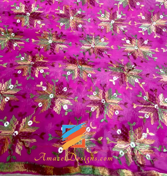 Magenta (Pink) Sippi Sitara Phulkari