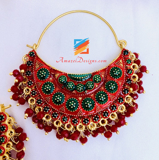 Maroon Lightweight Hand Painted Waliyaan