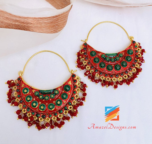 Maroon Lightweight Hand Painted Waliyaan