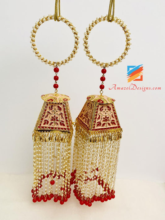 Meenakari Pink Red Lightweight Hanging Layers