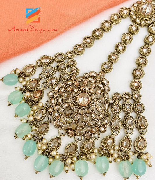 Mint Beads Polki Jhoomer