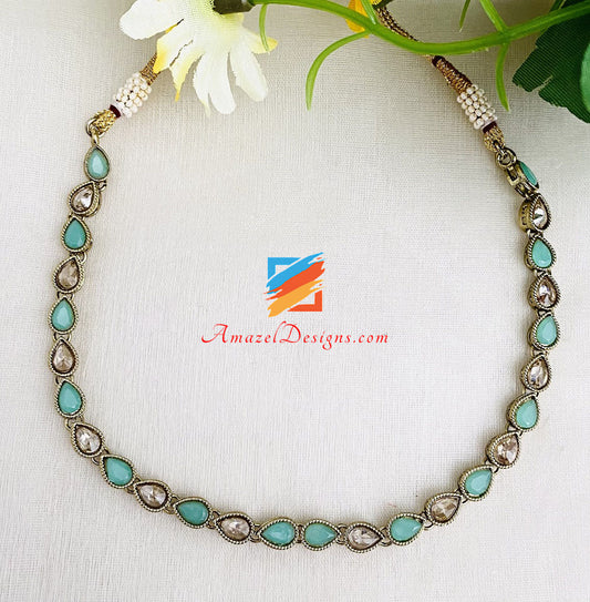 Mint Polki Single Line Choker/Necklace