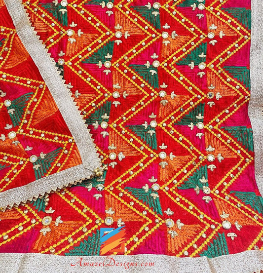 Multicoloured Sheesha Phulkari