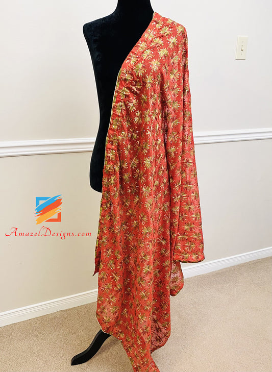 Mustard Orange Sippi Sitara Phulkari