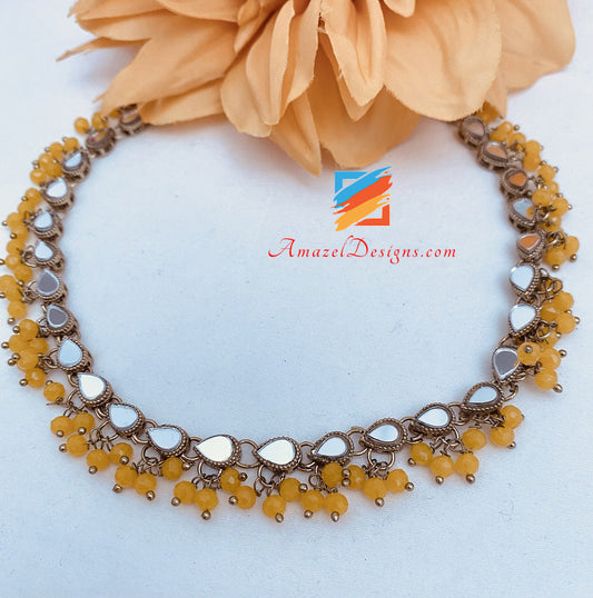 Orange🍊Mirror Single Line Choker Necklace